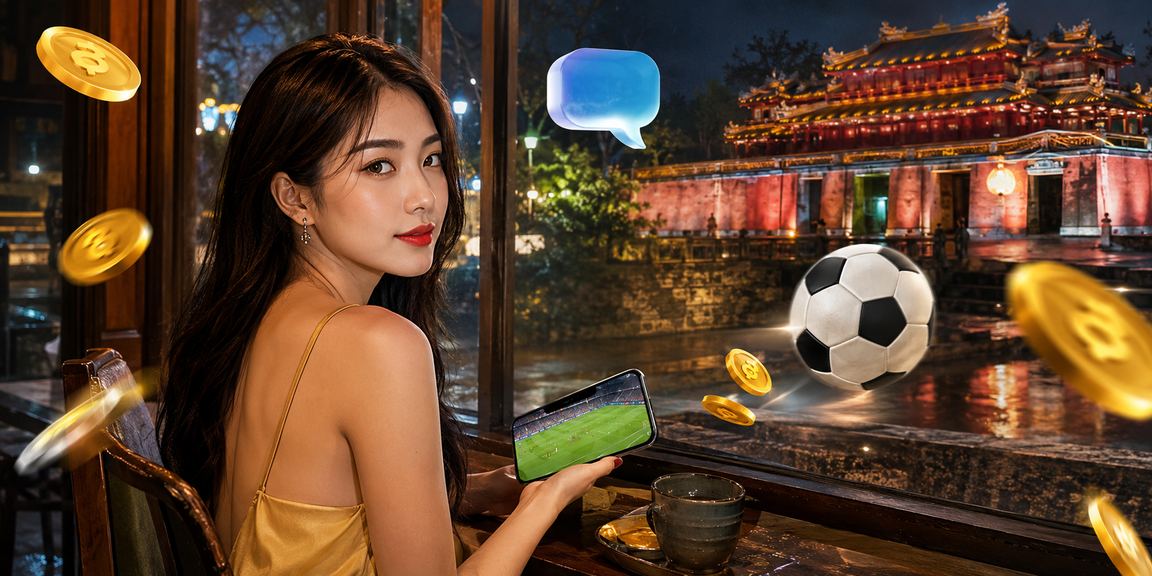 Người dùng tại Huế xem kèo thể thao trực tuyến trên điện thoại bên tách cà phê buổi chiều